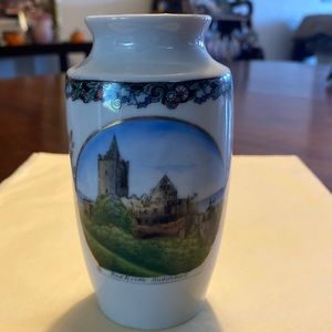 Antique vintage souvenir piece small vase Bad Kosen Rudelsburg written on front